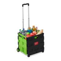 relaxdays Einkaufstrolley Kunststoff schwarz 46,0 x 37,0...