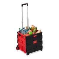 relaxdays Einkaufstrolley Kunststoff schwarz 46,0 x 37,0...