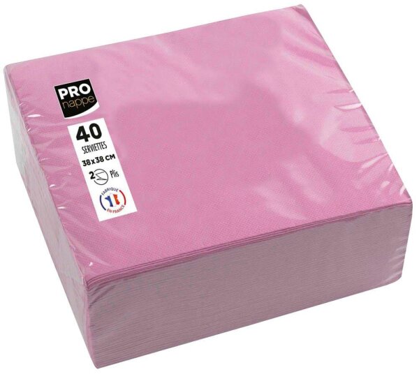PROnappe Servietten rosa 2-lagig 38,0 x 38,0 cm, 40 St.
