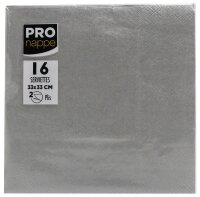 PROnappe Servietten silber 2-lagig 33,0 x 33,0 cm, 16 St.