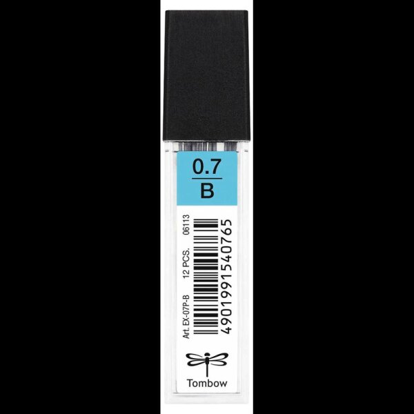 Tombow Feinminen-Bleistiftminen schwarz B 0,7 mm, 12 St.