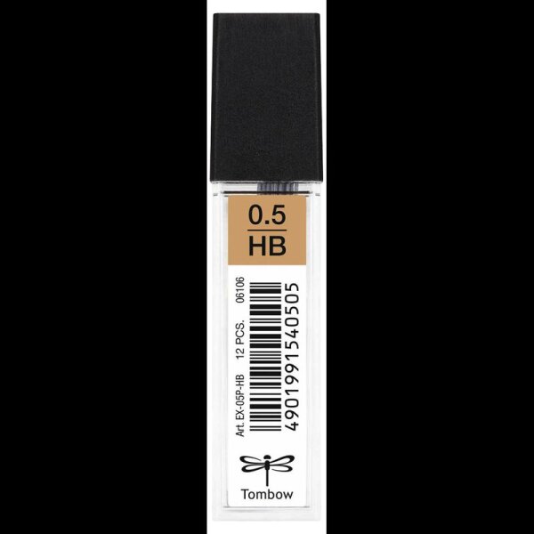 Tombow Feinminen-Bleistiftminen schwarz HB 0,5 mm, 12 St.