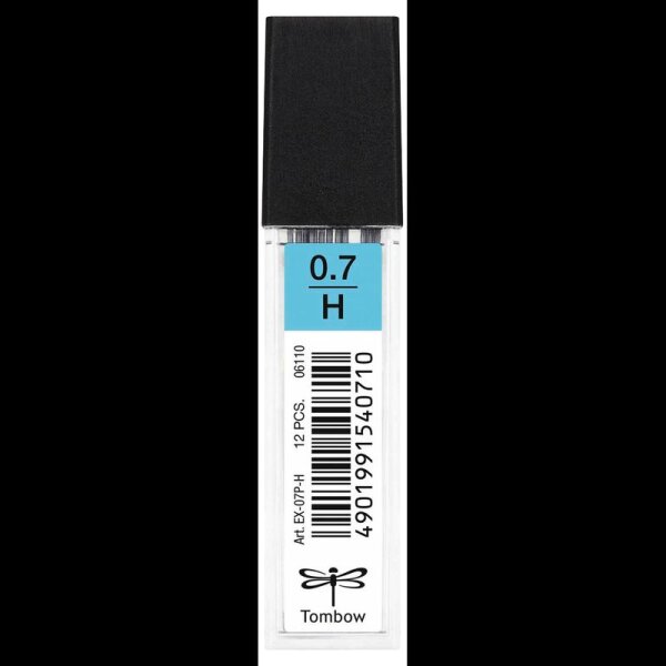 Tombow Feinminen-Bleistiftminen schwarz H 0,7 mm, 12 St.