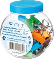 WESTCOTT Foldbackklammern farbsortiert 1,9 cm, 25 St.