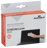 DURABLE Bildschirm-Reinigungstücher SCREENCLEAN DUO...
