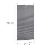 relaxdays Plissee grau 90,0 x 210,0 cm