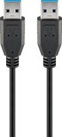 goobay USB 3.0 A Kabel 3,0 m schwarz, 1 St.