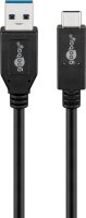 goobay USB 3.1 Gen 2 A/USB C Kabel 0,5 m schwarz, 1 St.