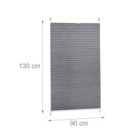 relaxdays Plissee grau 90,0 x 130,0 cm