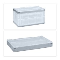 relaxdays Klappbox 60,0 l transparent/grau 59,5 x 39,5 x...