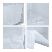 relaxdays Klappbox 60,0 l transparent/grau 59,5 x 39,5 x 31,5 cm, 1 St.