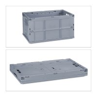 relaxdays Klappbox 60,0 l grau 58,5 x 40,0 x 31,5 cm, 1 St.