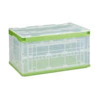 relaxdays Klappbox 60,0 l transparent/grün 59,5 x...
