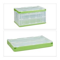 relaxdays Klappbox 60,0 l transparent/grün 59,5 x...