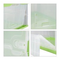 relaxdays Klappbox 60,0 l transparent/grün 59,5 x 39,5 x 31,5 cm, 1 St.