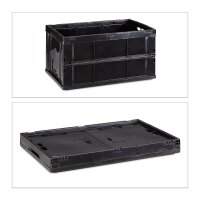 relaxdays Klappbox 60,0 l schwarz 58,5 x 40,0 x 31,5 cm,...