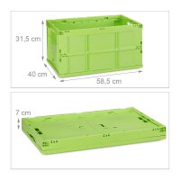 relaxdays Klappbox 60,0 l grün 58,5 x 40,0 x 31,5 cm, 1 St.