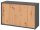 HAMMERBACHER Schiebetürenschrank, V1752S/G/R/RE grafit, asteiche 1 Fachboden 120,0 x 40,0 x 74,8 cm