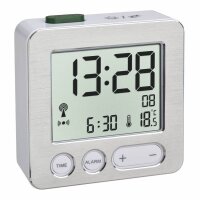 TFA® digitaler Funkwecker 60.2545.54 silber Aluminium