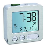TFA® digitaler Funkwecker 60.2545.54 silber Aluminium