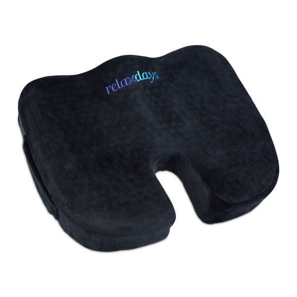 relaxdays Sitzkissen Orthopädisch schwarz, 1 St.