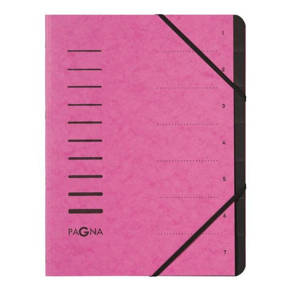 PAGNA Ordnungsmappe 7 Fächer rosa, 1 St.