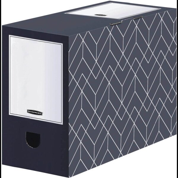 Bankers Box Archivboxen Bankers Box Décor Serie mitternachtsblau/weiß 15,0 x 34,5 x 25,3 cm, 5 St.