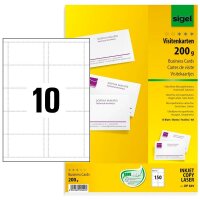 SIGEL Visitenkarten DP839 satiniert weiß 200 g/qm,...