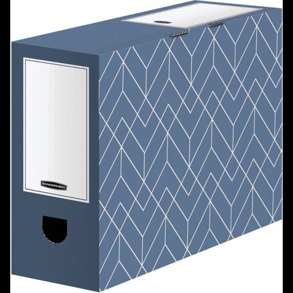 Bankers Box Archivboxen Bankers Box Décor Serie schieferblau/weiß 10,0 x 34,5 x 25,3 cm, 5 St.