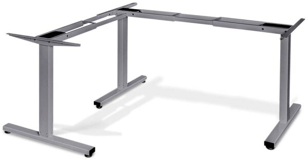 LMG elektrisch höhenverstellbares Schreibtischgestell silber ohne Tischplatte, T-Fuß-Gestell silber 100,0 - 180,0 x 57,5/69,8 cm
