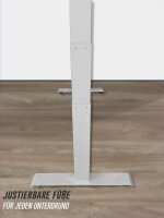LMG elektrisch höhenverstellbares Schreibtischgestell silber ohne Tischplatte, T-Fuß-Gestell silber 100,0 - 180,0 x 57,5/69,8 cm