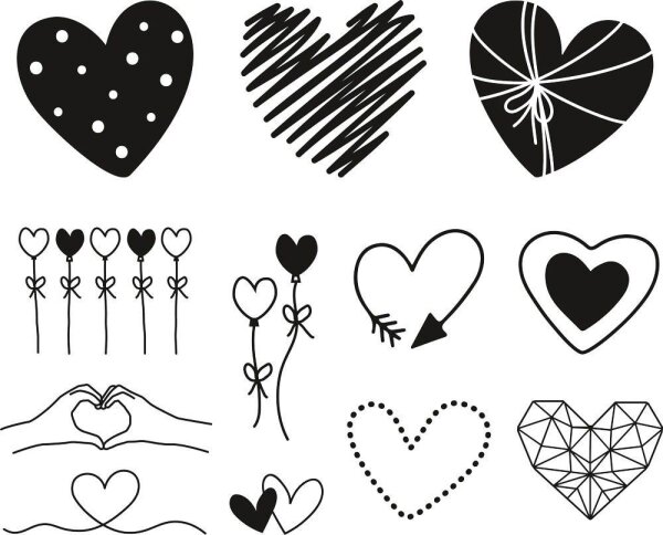 HEYDA Motivstempel-Set Herzen, 1 St.