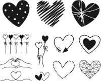 HEYDA Motivstempel-Set Herzen, 1 St.
