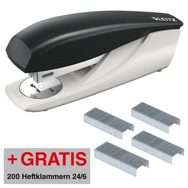 AKTION: LEITZ Heftgerät 5500 schwarz, 1 St. + GRATIS 200 Heftklammern 24/6