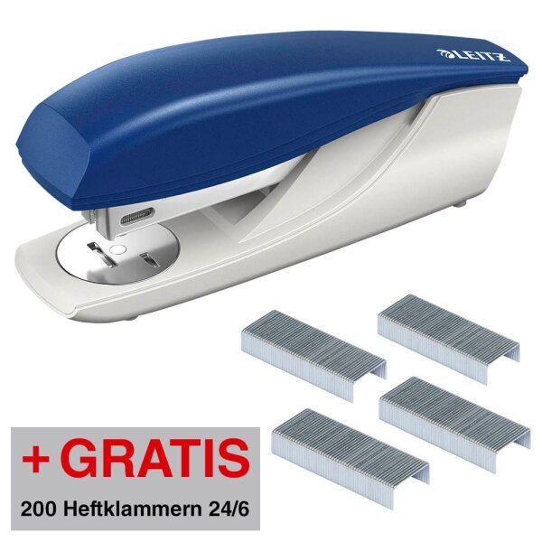 AKTION: LEITZ Heftgerät 5500 blau, 1 St. + GRATIS 200 Heftklammern 24/6