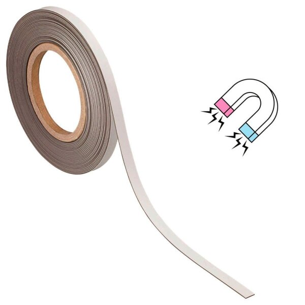 MAUL Magnetband weiß 1,0 cm x 10,0 m, 1 Rolle