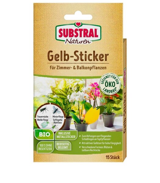 SUBSTRAL® Naturen® Fruchtfliegenfalle Gelbsticker Bio gelb, 1 St.