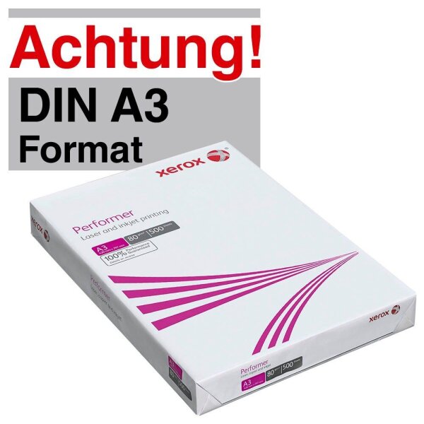 xerox Kopierpapier Performer DIN A3 80 g/qm 500 Blatt