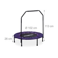 relaxdays Fitnesstrampolin blau 102,0 cm