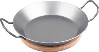 chg Servierpfanne mit Holzuntersetzer silber, 1 Set