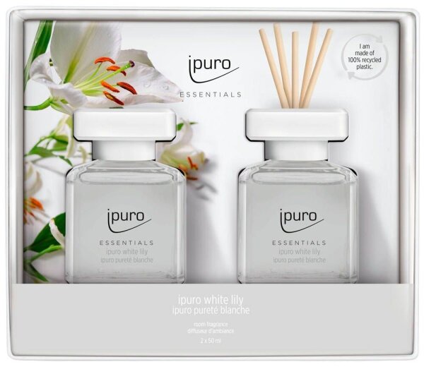 ipuro Raumduft ESSENTIALS white lily blumig 50,0 ml, 2 St.
