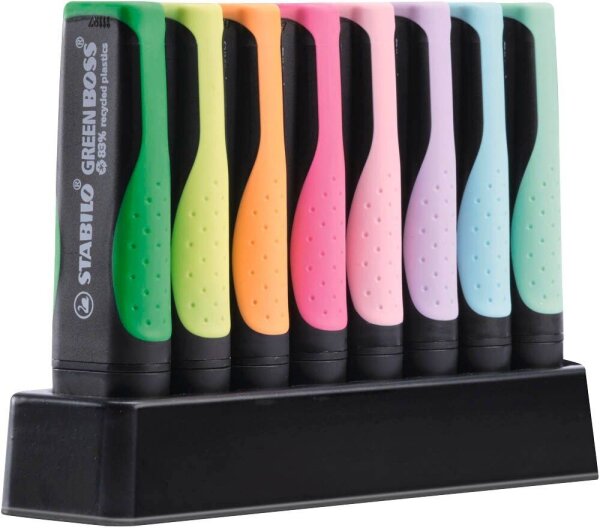 STABILO GREEN BOSS Pastell Textmarker farbsortiert, 8 St.