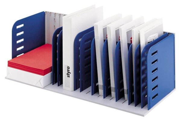 styro Sortierstation styrorac grau/blau mit 7 Fächern