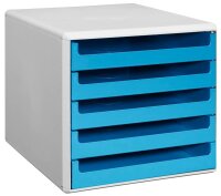 M&M Schubladenbox  ocean-blue 30050961, DIN A4 mit 5...