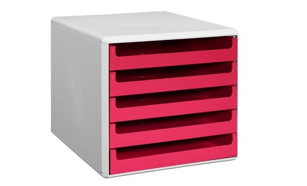 M&M Schubladenbox  sunset-red 30050960, DIN A4 mit 5 Schubladen, 1 St.