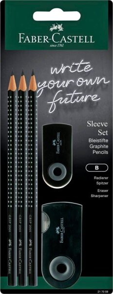 FABER-CASTELL GRIP 2001 Bleistift-Set B schwarz, 1 Set