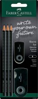 FABER-CASTELL GRIP 2001 Bleistift-Set B schwarz, 1 Set