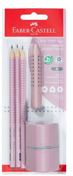 FABER-CASTELL GRIP 2001 Bleistift-Set B rose shadow, 1 Set