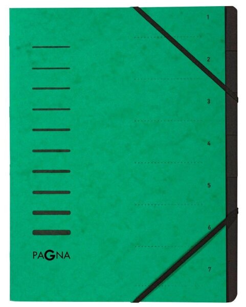 PAGNA Ordnungsmappe 7 Fächer grün, 1 St.