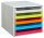 M&M Schubladenbox  grau, grün, orange, blau, rot 30050967, DIN A4 mit 5 Schubladen, 1 St.